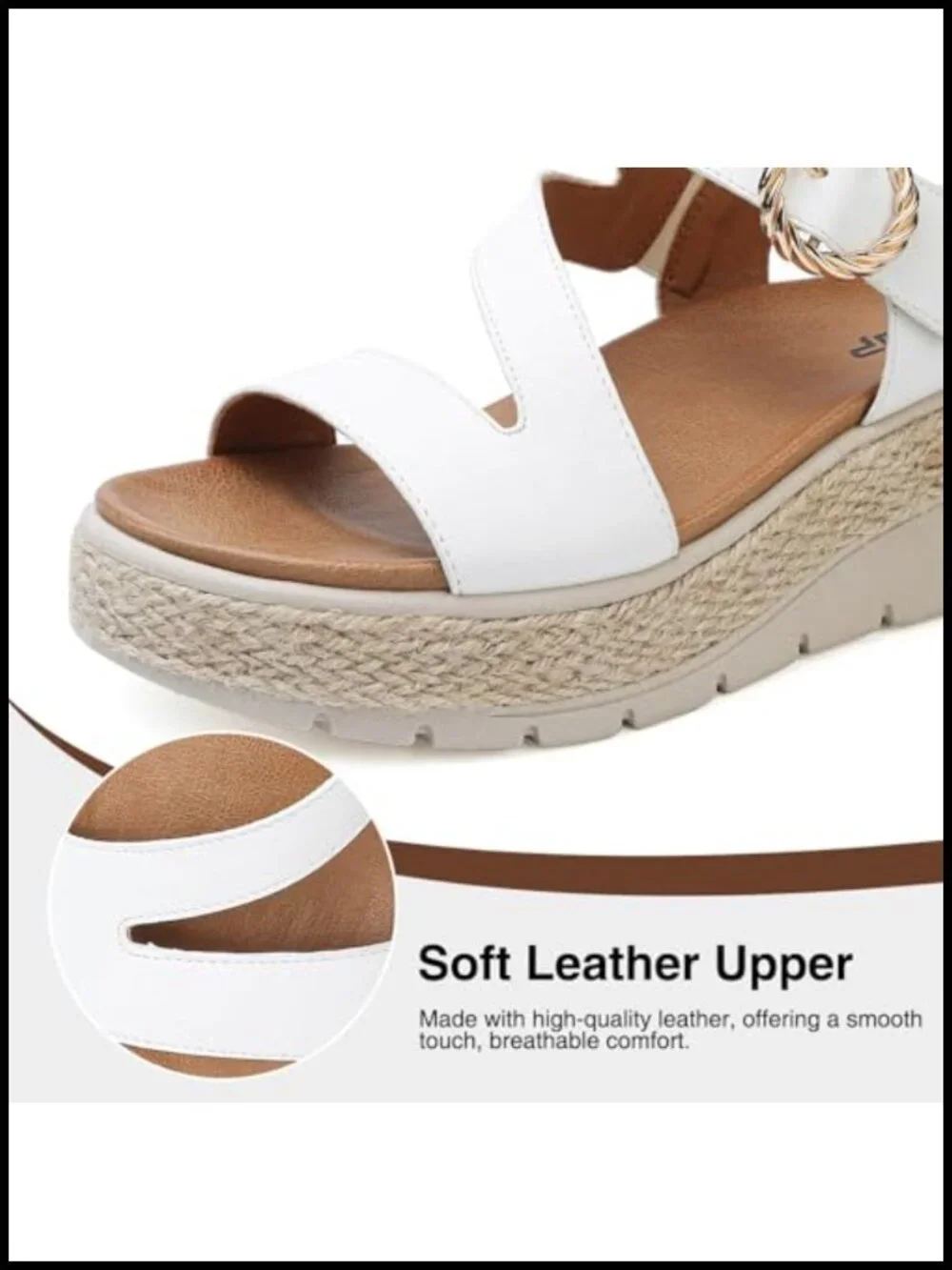 Womens Wedge Platform Sandals with Orthopedic Arch Support Adjustable Ankle